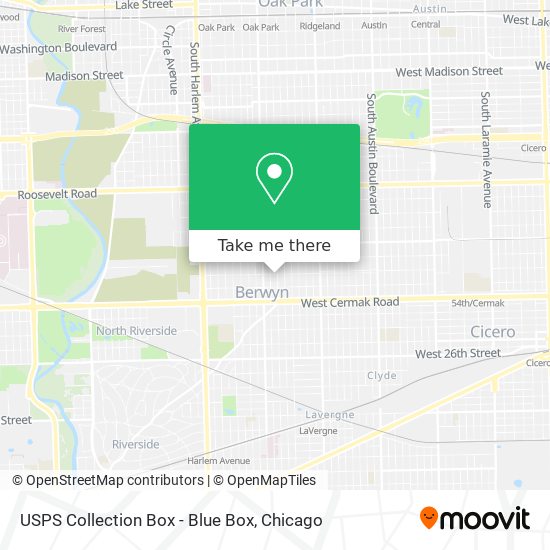 Mapa de USPS Collection Box - Blue Box