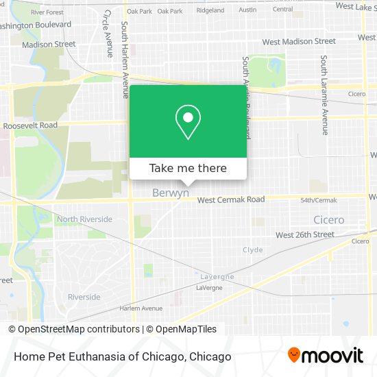 Home Pet Euthanasia of Chicago map