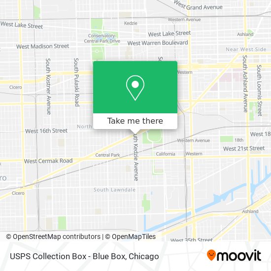 USPS Collection Box - Blue Box map