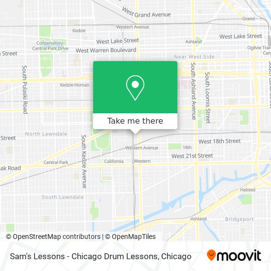 Sam's Lessons - Chicago Drum Lessons map