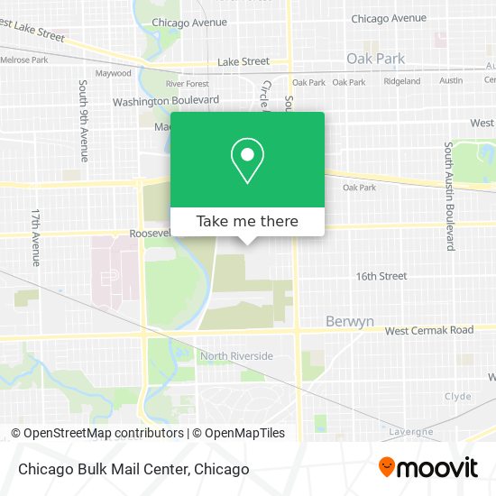 Mapa de Chicago Bulk Mail Center