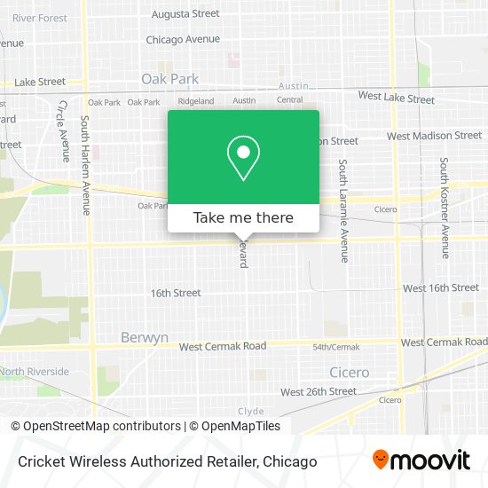 Mapa de Cricket Wireless Authorized Retailer