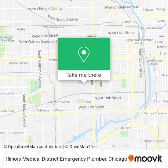 Mapa de Illinois Medical District Emergency Plumber