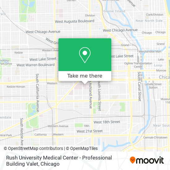 Rush University Medical Center - Professional Building Valet map