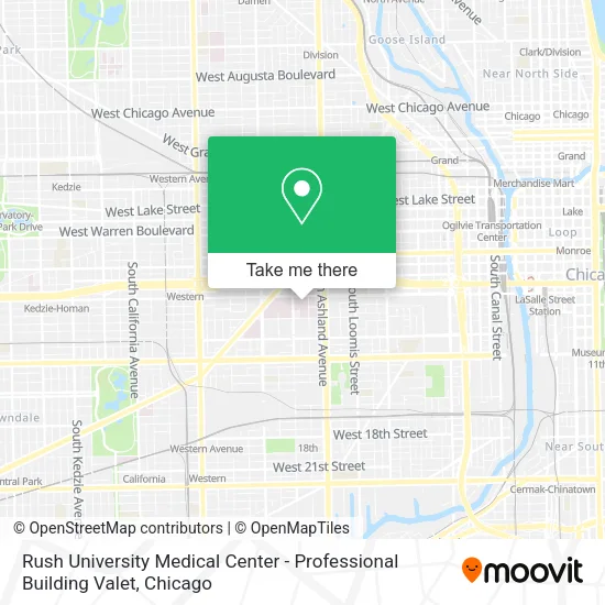 Mapa de Rush University Medical Center - Professional Building Valet
