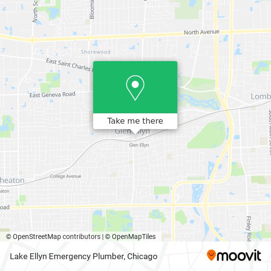 Lake Ellyn Emergency Plumber map