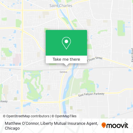 Matthew O'Connor, Liberty Mutual Insurance Agent map