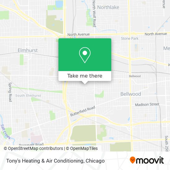 Tony's Heating & Air Conditioning map