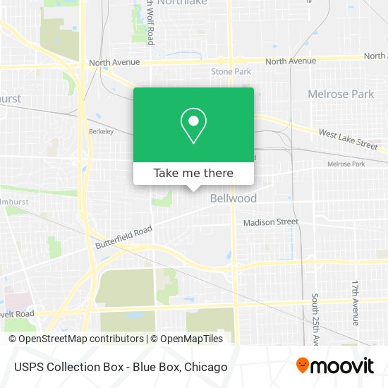 Mapa de USPS Collection Box - Blue Box