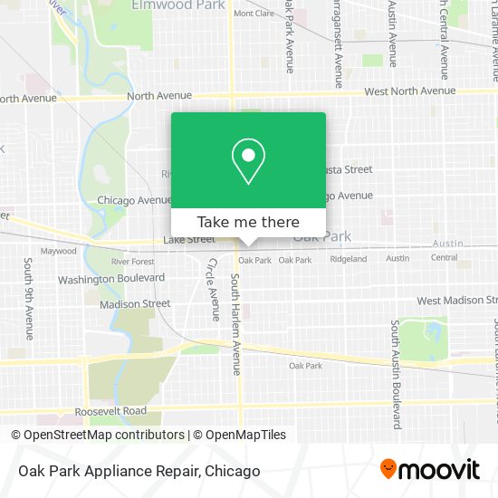 Oak Park Appliance Repair map