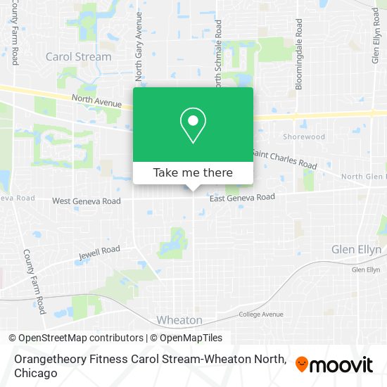 Mapa de Orangetheory Fitness Carol Stream-Wheaton North