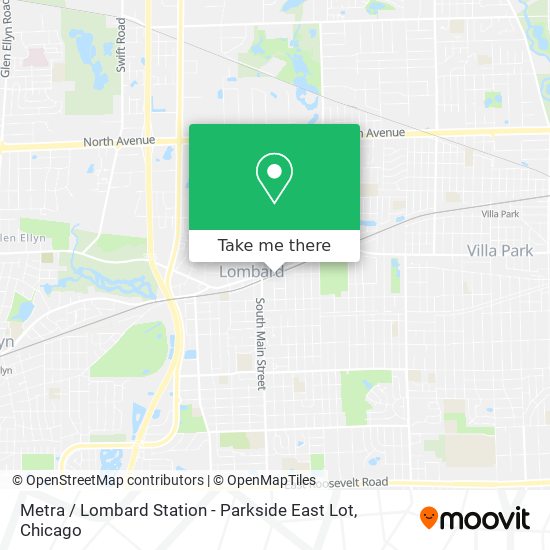 Metra / Lombard Station - Parkside East Lot map