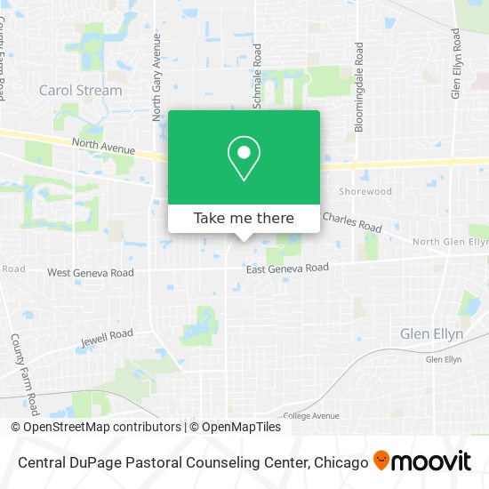 Mapa de Central DuPage Pastoral Counseling Center