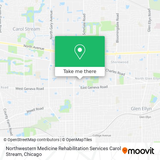 Northwestern Medicine Rehabilitation Services Carol Stream map