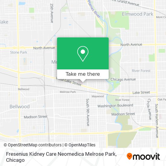 Mapa de Fresenius Kidney Care Neomedica Melrose Park