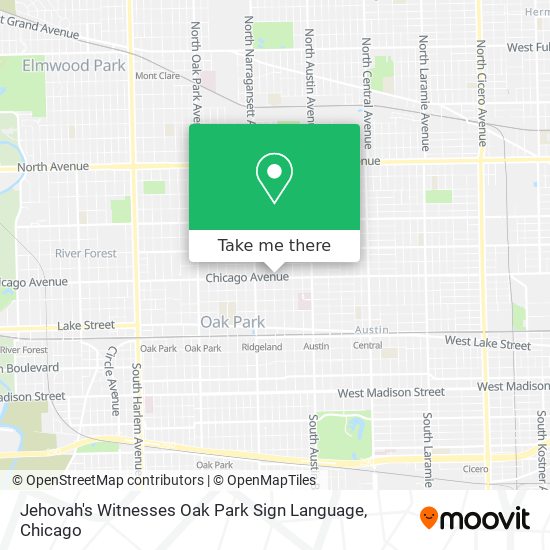 Mapa de Jehovah's Witnesses Oak Park Sign Language