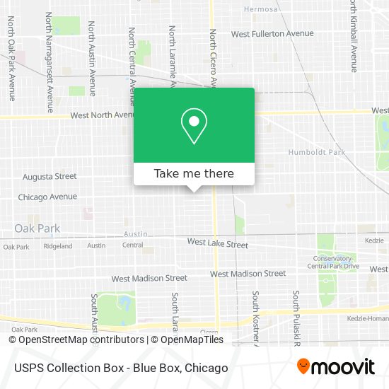 Mapa de USPS Collection Box - Blue Box