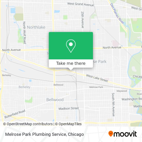 Mapa de Melrose Park Plumbing Service