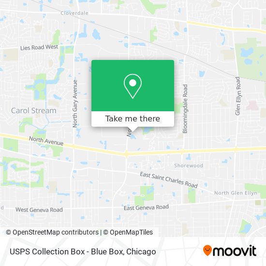 Mapa de USPS Collection Box - Blue Box