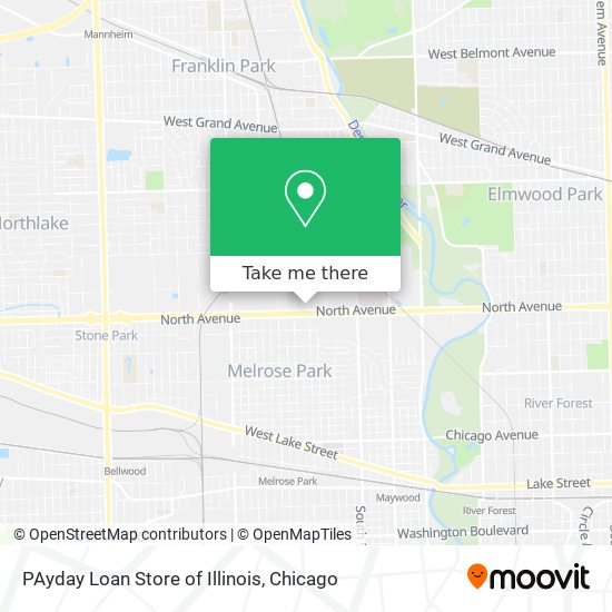 Mapa de PAyday Loan Store of Illinois