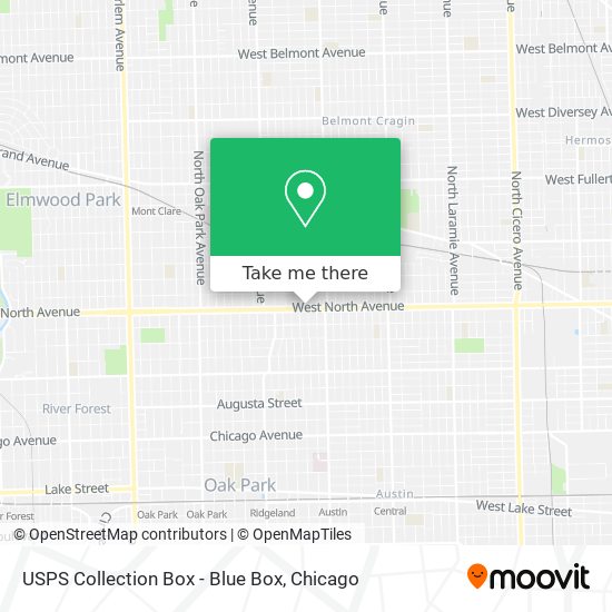 USPS Collection Box - Blue Box map