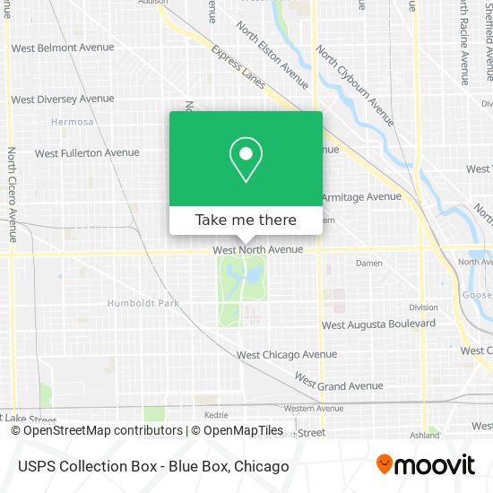 Mapa de USPS Collection Box - Blue Box