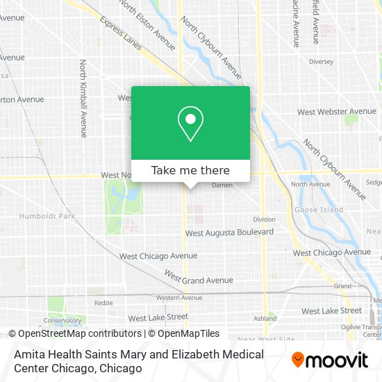 Mapa de Amita Health Saints Mary and Elizabeth Medical Center Chicago