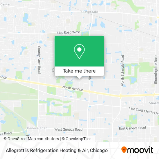 Allegretti's Refrigeration Heating & Air map