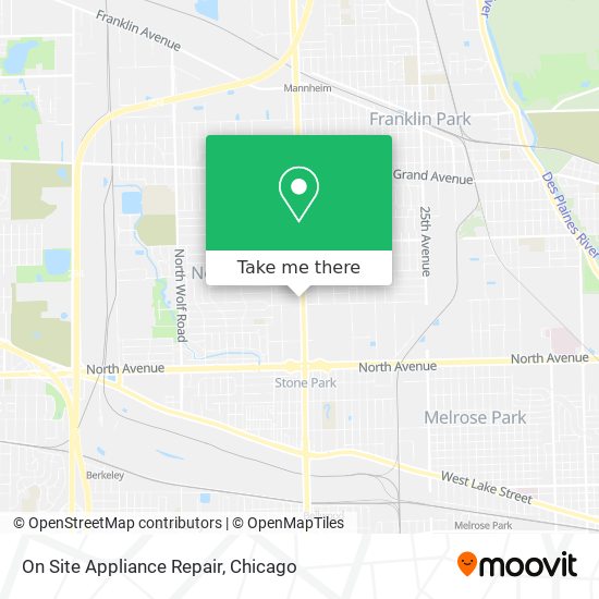 Mapa de On Site Appliance Repair