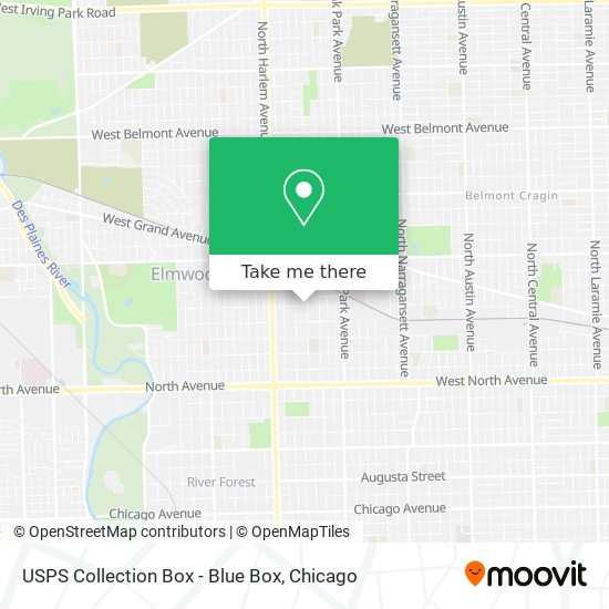 Mapa de USPS Collection Box - Blue Box