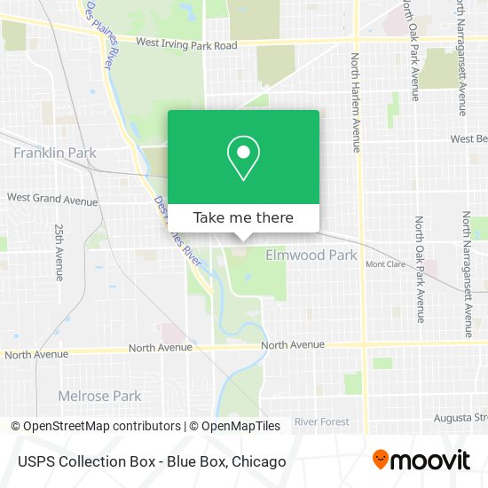 USPS Collection Box - Blue Box map