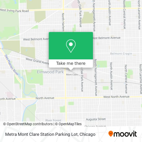 Metra Mont Clare Station Parking Lot map