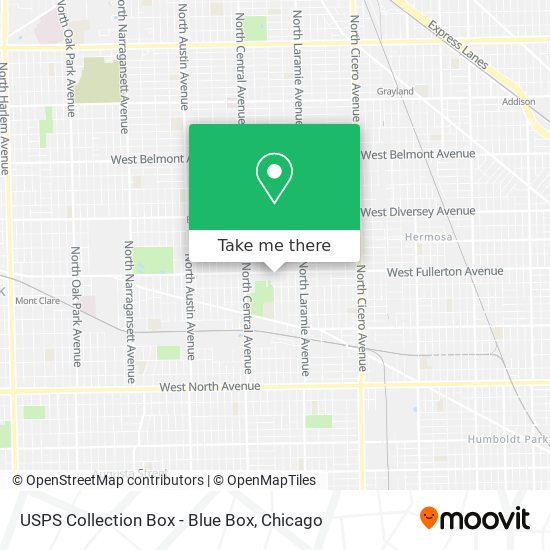 USPS Collection Box - Blue Box map