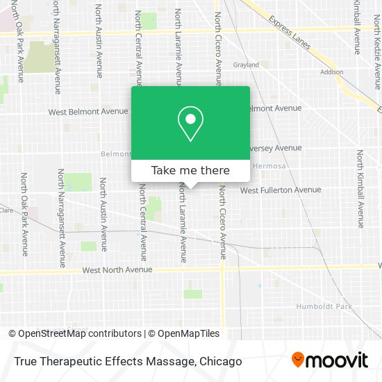 True Therapeutic Effects Massage map
