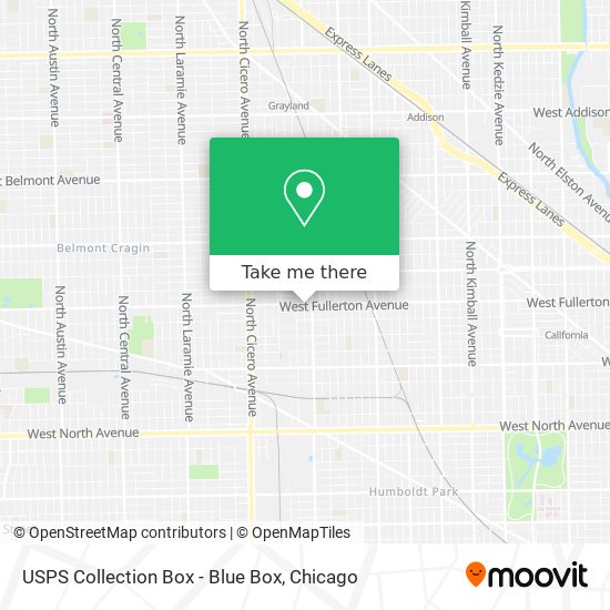 USPS Collection Box - Blue Box map