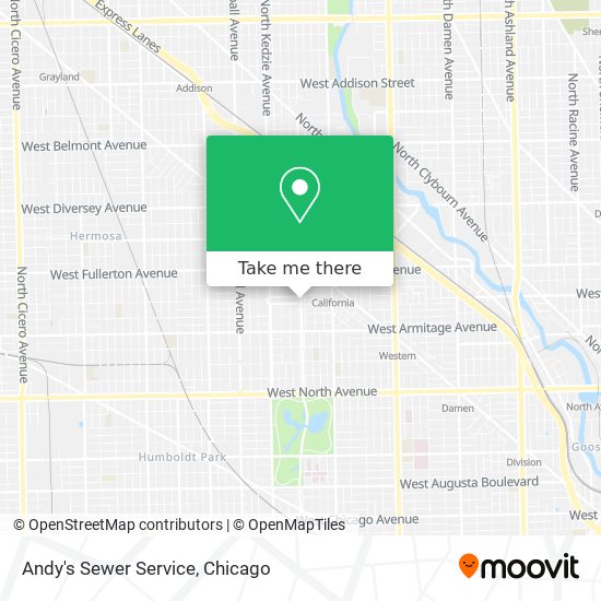 Andy's Sewer Service map