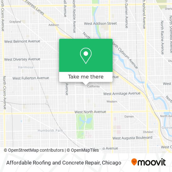 Affordable Roofing and Concrete Repair map