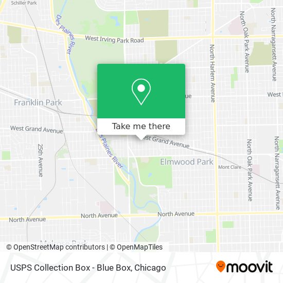 Mapa de USPS Collection Box - Blue Box