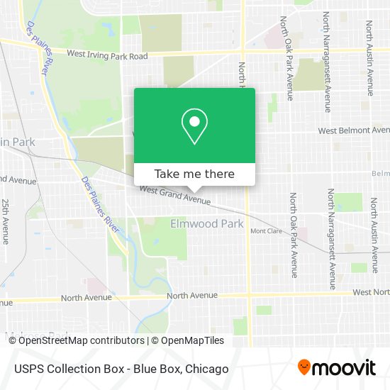 Mapa de USPS Collection Box - Blue Box