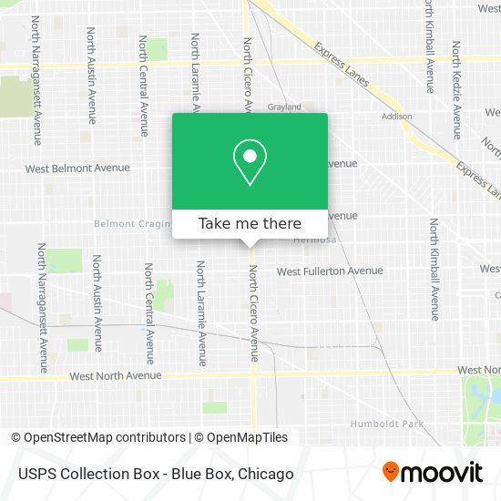 USPS Collection Box - Blue Box map