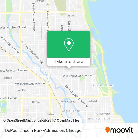 Mapa de DePaul Lincoln Park-Admission