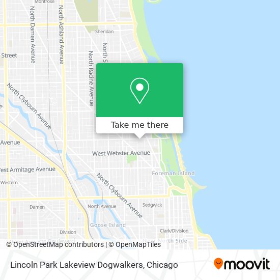 Lincoln Park Lakeview Dogwalkers map