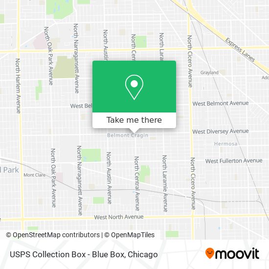 USPS Collection Box - Blue Box map