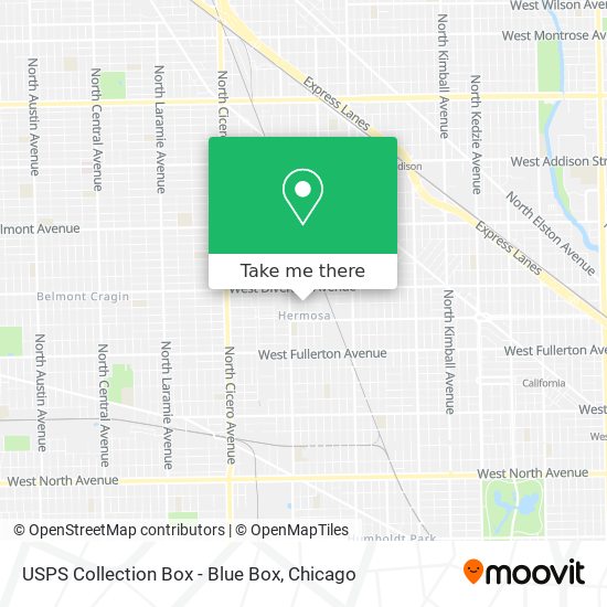 Mapa de USPS Collection Box - Blue Box