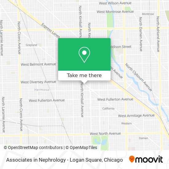 Mapa de Associates in Nephrology - Logan Square