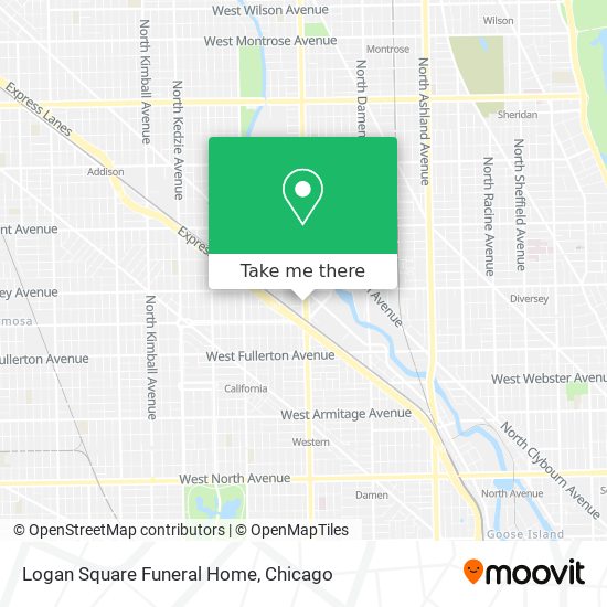 Logan Square Funeral Home map