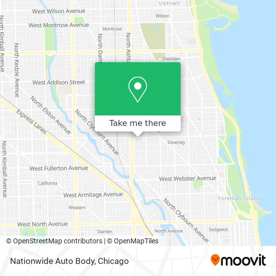 Nationwide Auto Body map