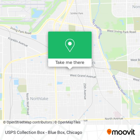 USPS Collection Box - Blue Box map