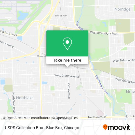 USPS Collection Box - Blue Box map