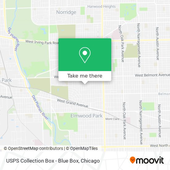 USPS Collection Box - Blue Box map